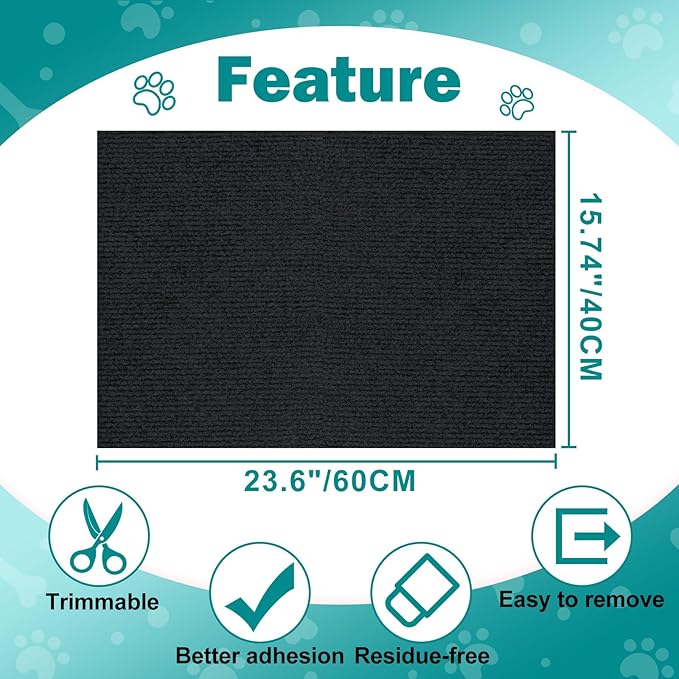 23.6x15.8 Couch Wall Corner Protection for Indoor Cats,Anti Scratch Furniture Protector from Cats Scratching,Trimmable Climbing Cat Scratcher Pad Play Mat Easy Use for Cat Board/Door/Carpet
