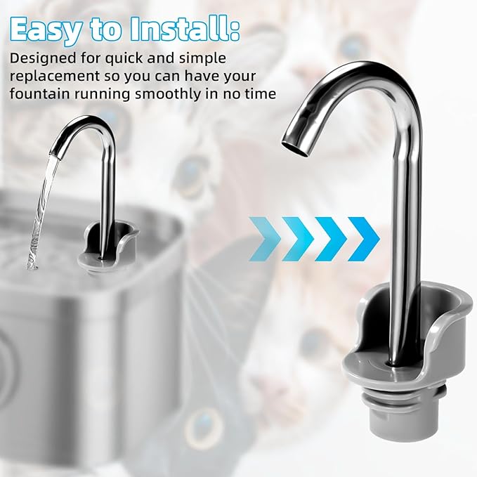 Cat Water Fountain Replacement Accessories Set, Including Spout & Spout Holder Cleaning Brush Practical Maintenance Kit for Pet Drinking Fountain