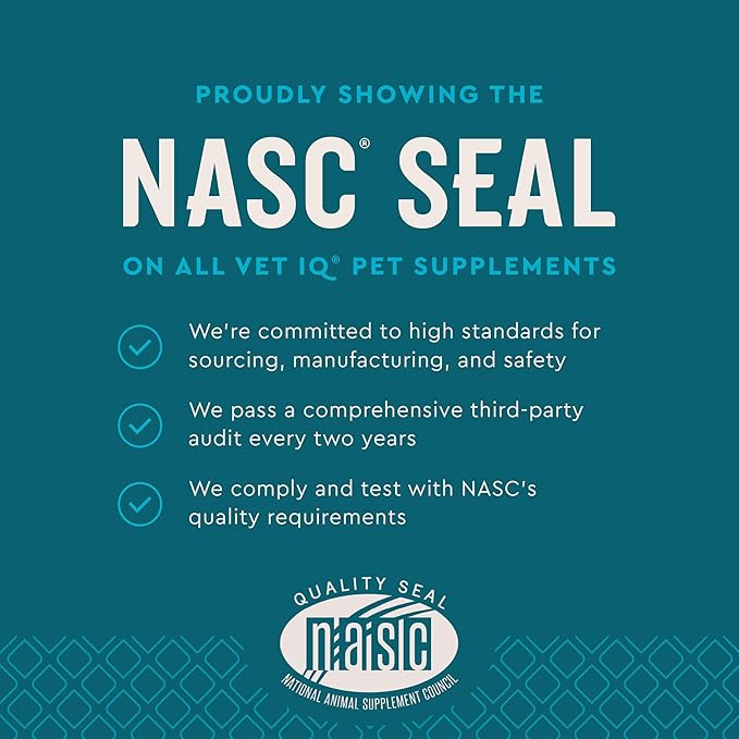 VetIQ Skin and Coat Supplement for Dogs, Helps Maintain Healthy Skin and Shiny Coat, Hickory Smoke Flavor Dog Chew, Made in The USA, 60 Count