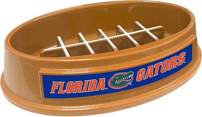NCAA Super-Bowl - Florida Gators Slow Feeder Dog Bowl. Football Design Slow Feeding Cat Bowl for Healthy Digestion. Non-Slip Pet Bowl for Large & Small Dogs & Cats