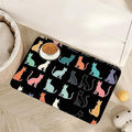 Cute Cat Dog Food Mat,Colorful Silhouette Absorbent Pet Feeding Mat with Rubber Backing,Non-Slip Water Bowl Placemat,Indoor Pet Accessories Supplies 12"x20"