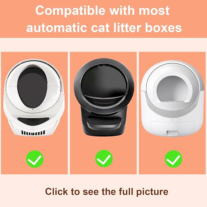40-Pack Heavy Duty Cat Litter Box Liners for Fsitego & Fumoi Automatic Litter Boxes, Extra Thick Self-Cleaning Litter Box Bags for cumrigel litter bags, Cat Litter Bags with Drawstring and Leakproof