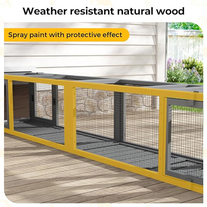 COZIWOW Wooden Cat Play Tunnel with Platforms | Configurable Window Catio | Multi-Combination Extendable Cat Run for Indoor/Outdoor Use | Small Pet Play Enclosure