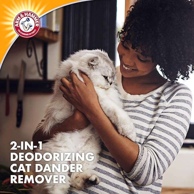 Arm & Hammer 2-in-1 Deodorizing & Dander Reducing Shampoo for Cats, Baking Soda Cat Shampoo for Dander, Odor Control and Coat Cleaning, Lavender Chamomile Scent, 20 Fl Oz - 2 Pack