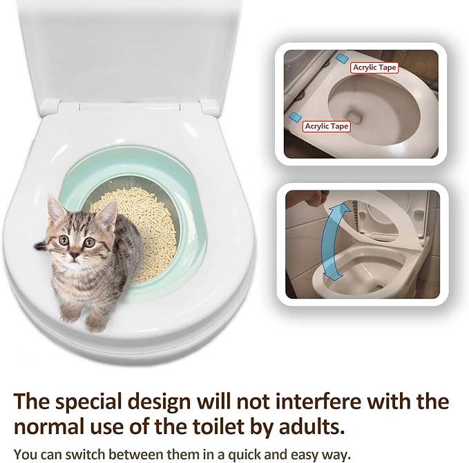 Cat Toilet Training System 2022 - Teach Cat to Use Toilet Cat Toilet Training Kit (One Pack + Extra Training Pan), White (CTS-FMC4(2TP))