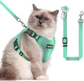 Cat Harness and Leash for Walking, The Upgrade Can be Adjusted in Four Directions and Breathable Cat Harness for Anti Escape that can be Fitted and Positioned, Reflective Strips Harness, Green, L