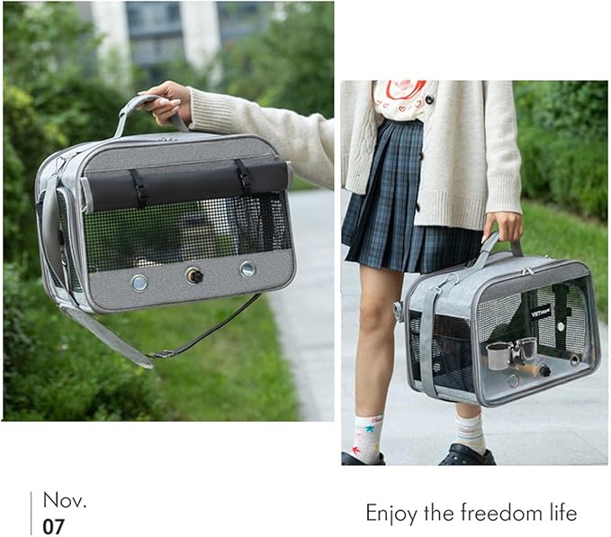Breathable Small Avian Carrier Backpack Ideal for Short Outings with Built in Food and Water Containers Pet Bird Carrier