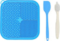 Dog Lick Mat, Slow Feeder Licking Mat for Dogs and Cats with Suction Cups, Non-Slip Lick Pad for Feeding and Training (Blue)