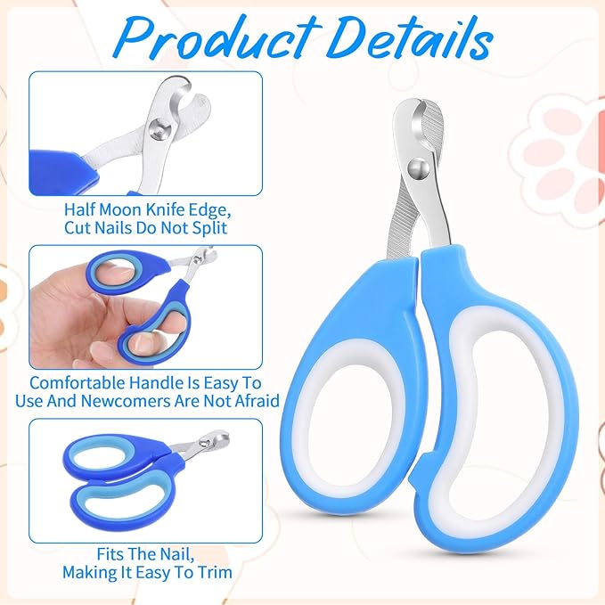 24 Pcs Cat Nail Clipper Bulk Kitten Claw Trimmer Pet Nail Cutter Claw Care for Cattery Cat Breeders Groomers Nonprofit Organization and Charity