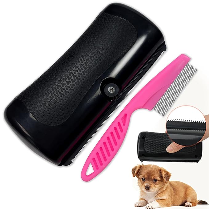 Deshedding Brush For Shedding - Short Long Hair Pet Dog Cat Grooming Tool Brush For Shedding Deshedding Brush for Pet Dogs Cats Rabbits Horses With Flea Comb
