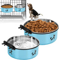 Dog Crate Bowls Hanging No Spill, 2 Pack Dog Crate Water Bowl, Kennel Food Bowls Mountable for Crates, Large Stainless Steel Pet Cage Accessories Feeder Coop Cup Dish for Puppy Bunny Guinea Pig Ferret