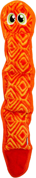 Outward Hound Durablez Stuffing-Free Squeaky Interactive Dog Toy, Tough Plush, Snake, Pink, Large