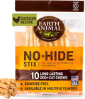 Earth Animal No Hide Stix - Long Lasting Rawhide Free Small Dog Chews Sticks, Chicken - 10 Count