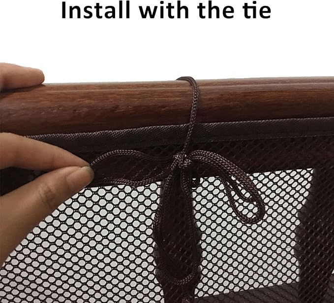 Brown Pet Netting - Stairway Net for Balcony & Patios, 10ft*2.6ft Thick, Suitable for Dogs, Cats, Kids & Babies