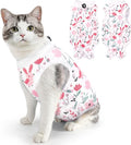 SlowTon Cat Recovery Suit - Cat Onesie for Cats After Surgery Female Male, Kitten Clothes Cats Surgical Spay Suit Abdominal Wounds, E-Collar Alternative Bodysuit Shirt Anti-Licking (White, S)