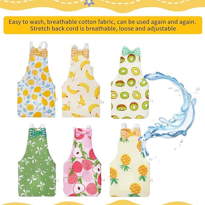 6 Pcs Bird Diapers, Parrot Diaper Reusable with Waterproof Lining, Washable for Cockatiel Budgie Lovebird Parakeet Canary, 4.72x2.64 Inches (Colorful)