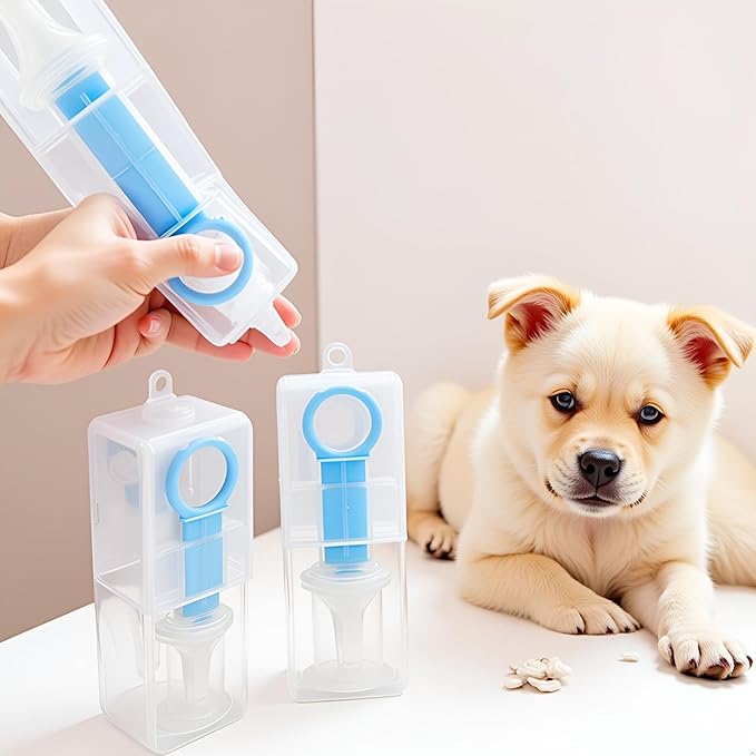 2Pcs Blue Pet Medicine Feeder Liquid Oral Syringe Milk Nursing Bottles Syringe Soft Tip Plastic Pet Medical Feeding Tool for Dog Puppy Cat, Kitten Nursing Supplies