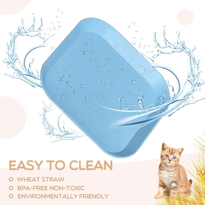 8 Pieces Cat Food Bowl Set, 6 inch Wide Shallow Cat Bowl for Relief Whisker Fatigue,Small Flat Cats Dish, Shallow Pet Feeding Dish or Plate for Kittens and Small Dogs