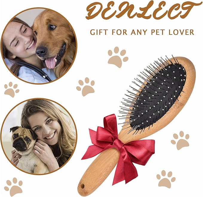KylePet Dog Cat Brush, Pet Brushes for Dogs Pet Slicker Brush with Bamboo Handle for Dogs and Cats Long Hair Pets Grooming Comb for Removing Shedding