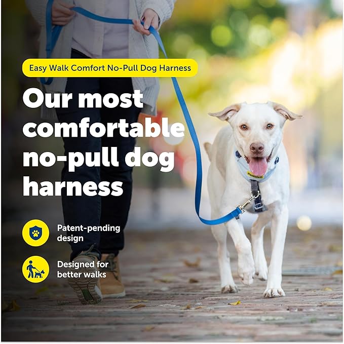 PetSafe Easy Walk Comfort No-Pull Dog Harness - Better Walk Training Harness - Full Body Padded Design - Durable Fabric - 5 Point Adjustable Fit - Everyday Leash Training - Black - Medium/Large