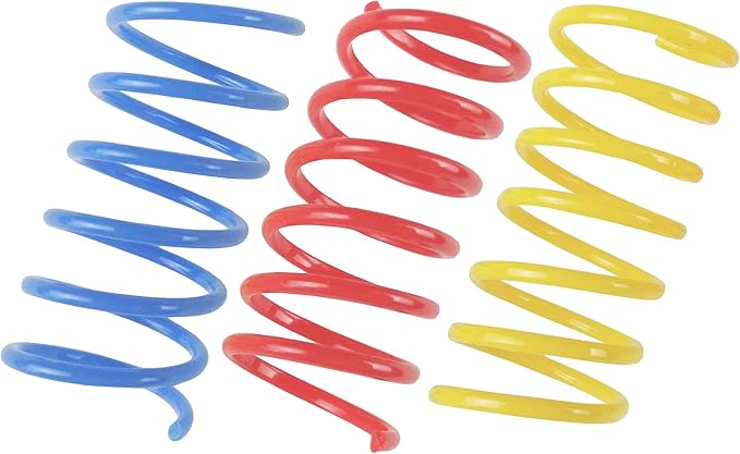 Tamu style Cat Spring Toys (120 Pack), Plastic Coils for Swatting, Biting, Hunting, and Active Healthy Play, Colorful 2 Inch Spirals