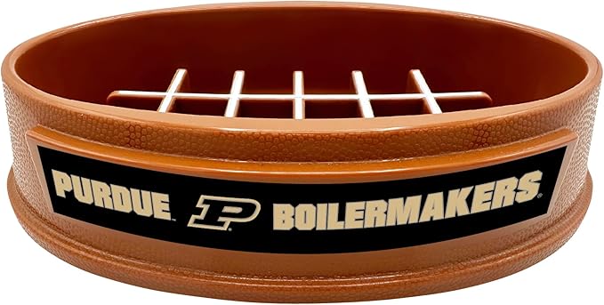 NCAA Super-Bowl - Purdue Boilermakers Slow Feeder Dog Bowl. Football Design Slow Feeding Cat Bowl for Healthy Digestion. Non-Slip Pet Bowl for Large & Small Dogs & Cats