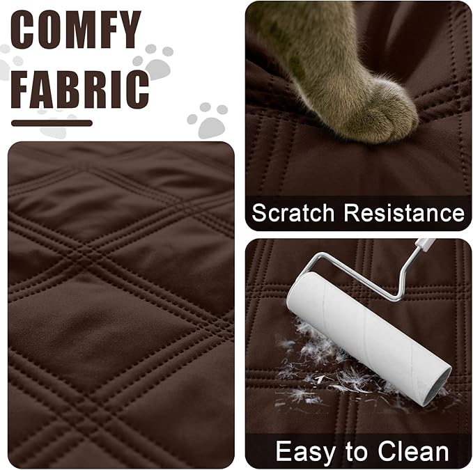 Smiry Waterproof Dog Bed Cover Blanket 40x70, Soft Reversible Pet Blanket, Washable Leakproof Cats Dogs Couch Cover for Sofa, Couch, Furniture, Chocolate/Beige