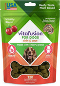 VitaFusion for Dogs Skin & Coat Supplement, Omega 3 Salmon Oil & Vitamin E – Supports Healthy Skin, Shiny Coat & Moisture Balance, Vet Formulated 120 Chews.