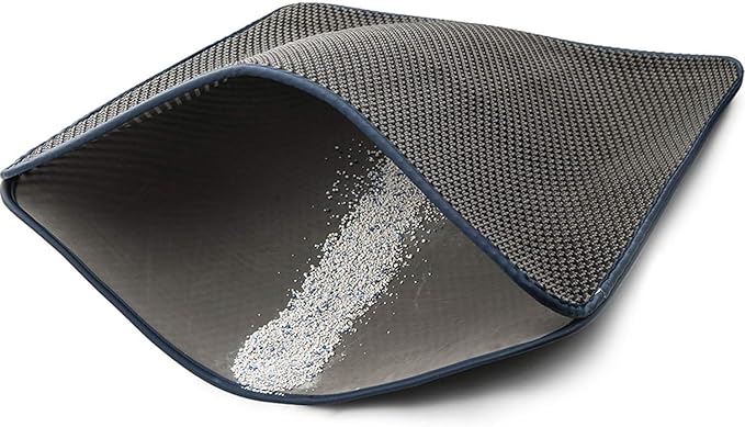 WePet Cat Litter Mat, Kitty Litter Trapping Mat - Medium Size, Honeycomb Double Layer Mats, No Phthalate, Urine Waterproof, Easy Clean, Scatter Control, Catcher Litter Box Rug Carpet 24x15 Inch Grey
