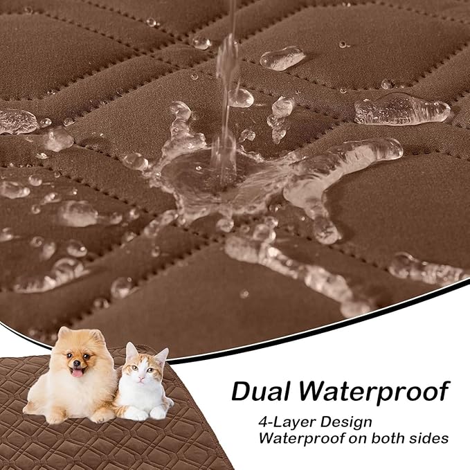 hyha Waterproof Dog Bed Blanket, Soft Pet Blankets, Waterproof Couch Cover for Dogs, Reversible Sofa Covers Washable for Furniture (40x70 Inch, Brown/Chocolate)