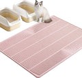 TRZZ XXL Extra Large Cat Litter Mat, Silicone Litter Box Mat for Floor, Waterproof & Non-Slip, Easy to Clean, Cat Litter Trapping Mat & Kitty Litter Catcher for Scatter Control (Pink)