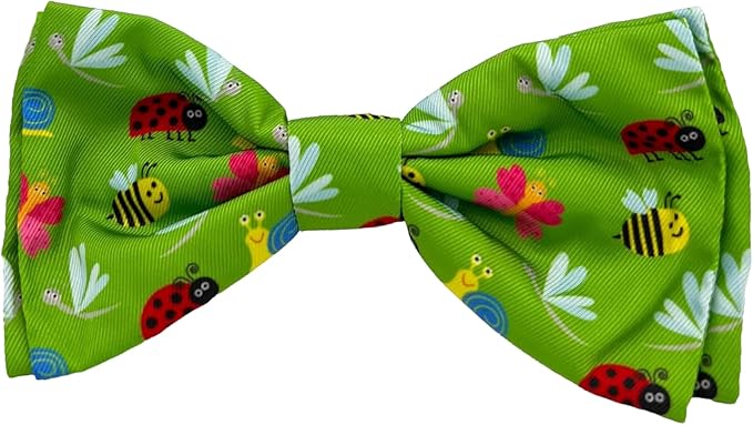 Huxley & Kent Pet Bow Tie for Dogs & Cats - Spring Theme Adjustable Hook & Loop Collar Accessory - Cute & Comfortable for Holidays & Celebrations - Garden Party, Large