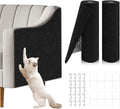 2 Pcs Total 78.7"x15.8" Cat Scratch Mat, Cat Scratch Couch Furniture Protector, Trimmable Self-Adhesive Cats Scratch Pads, DIY Cat Scratcher for Wall Protector and Covering Cat Tower (Black)