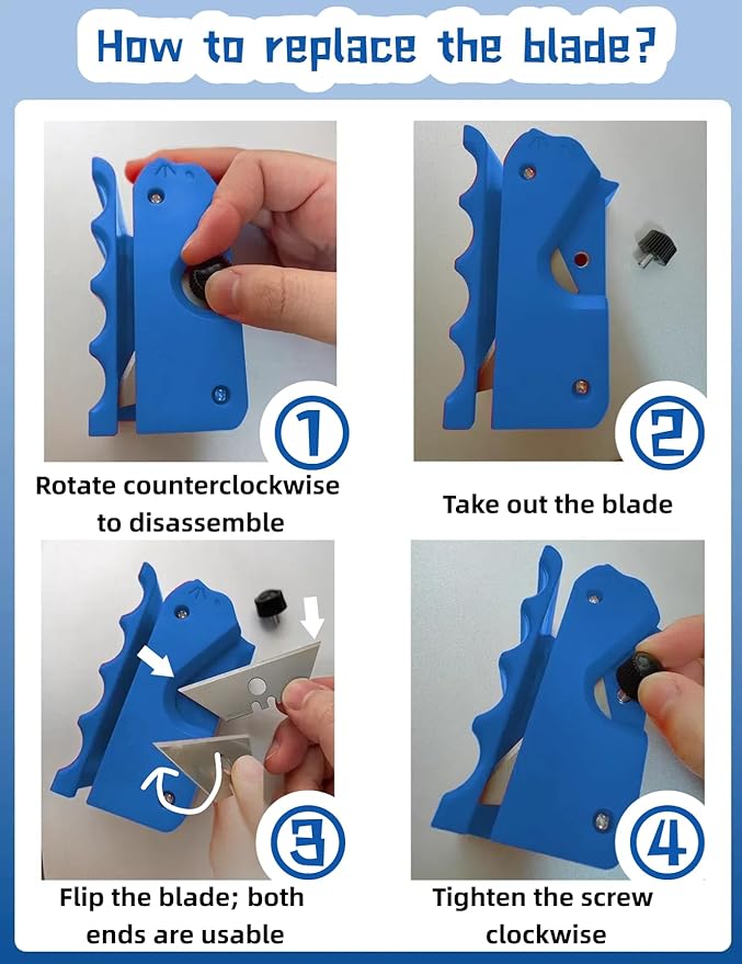 Cardboard Cutter for Cat Scratchers,Includes 10 Blades,3m nylon reusable strap,Non 3D Printed,DIY Cat Scratchers Cardboard Strip Tool,,Cardboard Cutting Machine for Cat Lovers (Blue, Non-3D Printed)