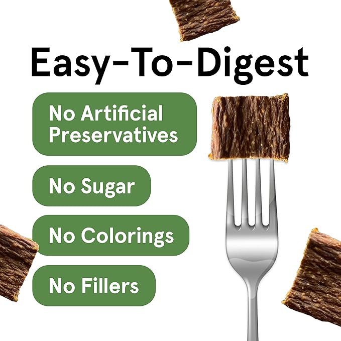 Real Meat Dog Treats - Two 12oz Bag of Bite-Sized Air-Dried Beef Jerky for Dogs - Grain-Free Jerky Treats with 95% Free-Range, Grass Fed Beef - All-Natural High Protein Treats