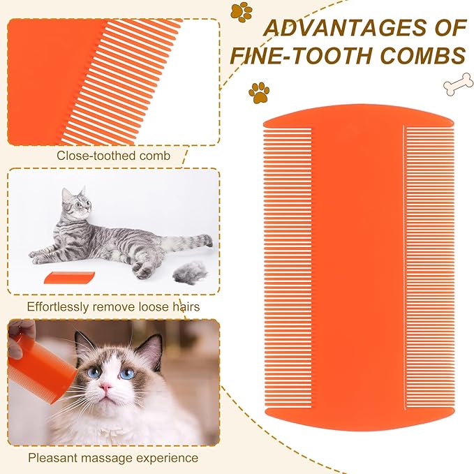 100 Pcs 5 Colors Double Side Tooth Pet Flea Comb Bulk for Cats Dogs Lice and Tick Comb for Small Cats Dogs Kitten Indoor