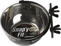 MidWest Homes for Pets Snap'y Fit Stainless Steel Food or Water Bowl, Holds 10 Ounces, Mounts to Wire Crates, No-Tip Design, Rust-Resistant, for Small Dogs and Cats