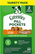 Greenies Pill Pockets for Dogs Large Size, Dog Treat Pouch for Capsule Medication, Variety Pack, 7.9 oz. Pouch
