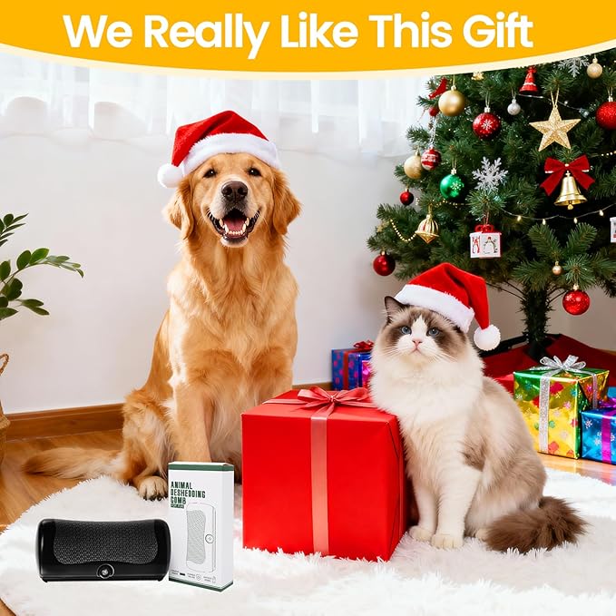 Dog Cat Deshedding Brush, Pet Hair Remover Grooming Cat Brush for Pet Short/Long Hair, Gentle Grooming Tool for Matted & Loose Hair for Dogs, Cats & Horses
