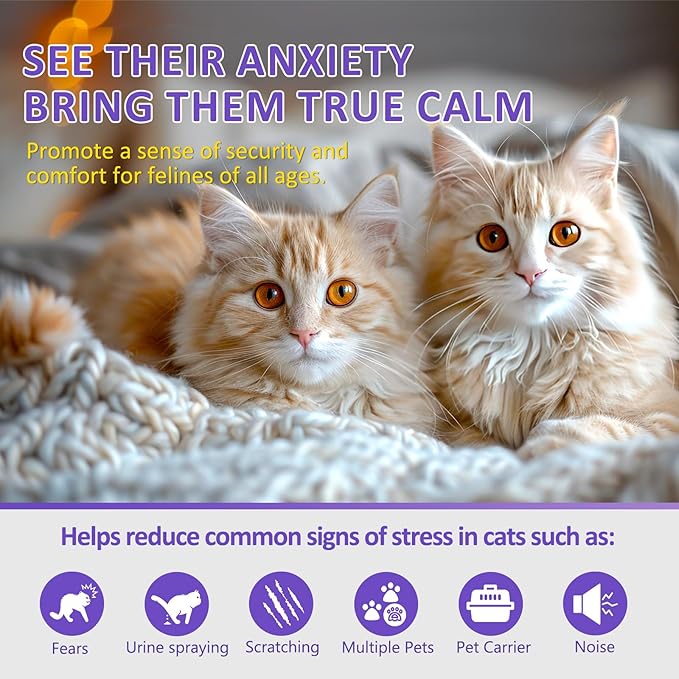 OcePor Cat Calming Diffuser 12 Refill Solutions,3 Plugs- Cat Pheromones Calming Diffuser Refill,pheromone Diffuser to Calm Cats,Cat Anxiety Relief