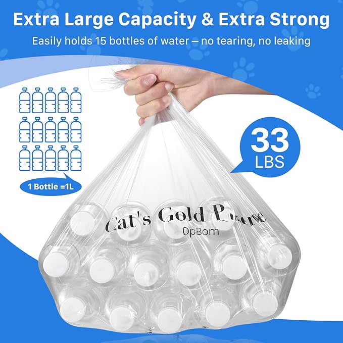 120 Pack Litter Box Robot 3 4 Waste Bags, Self Cleaning Cat Litter Box Robot Waste Liner Bags Replacement, Heavy Duty 9-11 Gallons of Capacity