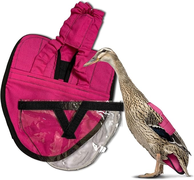 Hen Holster Starter Kit - Wrap-Around Runner Duck Diaper w/ Removable Liner & Fixed Tab - Durable, Secure Fit, Easy-to-Wear - Essential Duck Supplies for Real Ducks, Made in USA - Pink