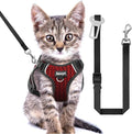 Cat Harness and Leash for Walking Escape Proof Soft Adjustable Cat Leash Breathable Honeycomb Structure Comfortable Vest Easy to Wear Kitten Harness for Outdoor Travel, Honeycomb Red, XS