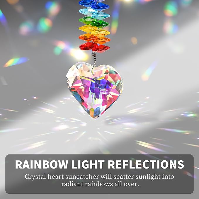 Suncatcher Gifts for Sister, Personalized Crystal Heart Ornaments Hanging for Windows, Cool Garden Gifts for Sister Birthday