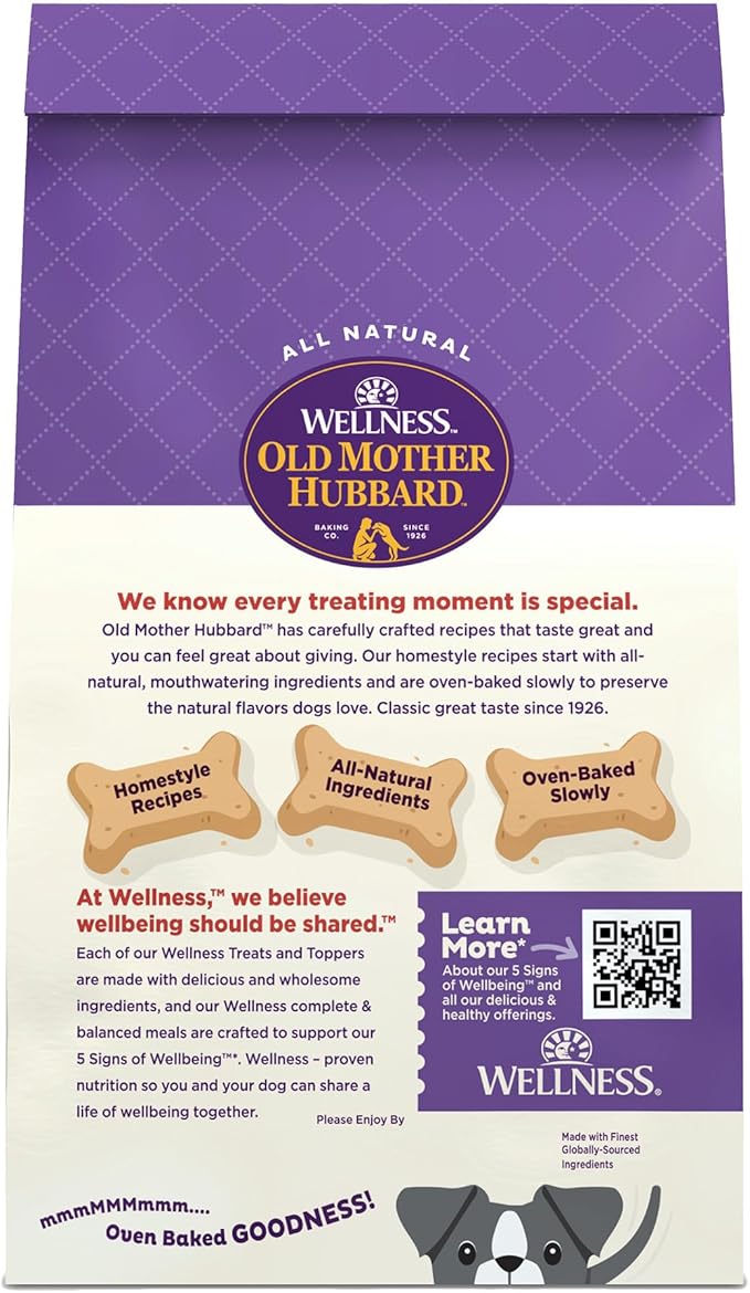 Old Mother Hubbard Wellness Hip & Joint Dog Biscuits, Natural, Training Treats, Chicken, Apples, Oats, and Carrots Flavor, Mini Size, (20 Ounce Bag)