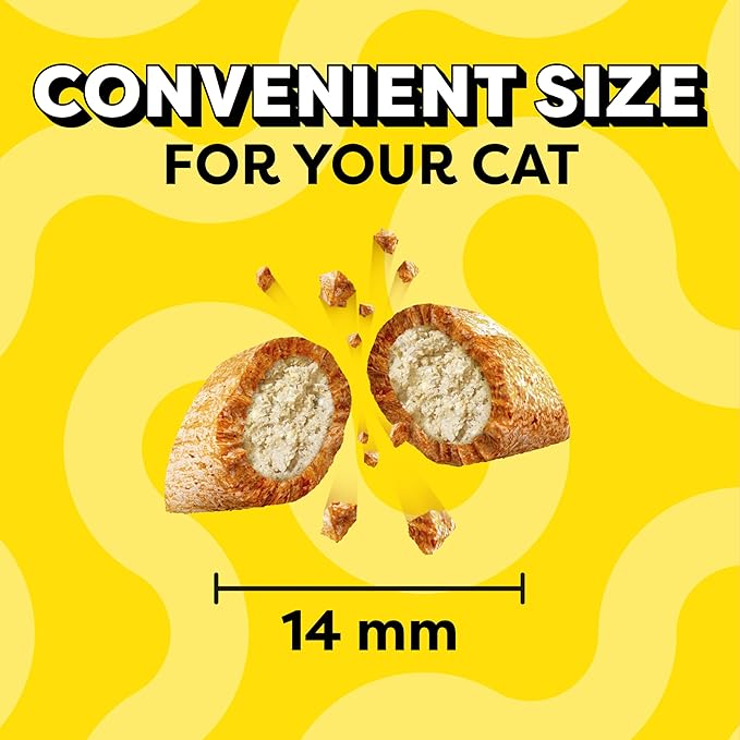 Temptations Jumbo Stuffed Cat Treats, Crunchy and Soft Cat Treats, Tempting Tuna Flavor, 14 oz. Tub