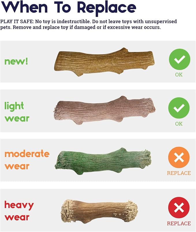 Outward Hound by Petstages Super Dogwood Durable Dog Chew Toy, Medium - Long Lasting Chew Stick Made with Real Wood - USA Made, M