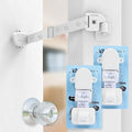 Neobay Adjustable Door Strap and Latch, Damage-Free Cat Door Latch to Keep Dog Out of Litter Box, Economical Alternative of Pet Gates and Interior Cat Door, Basic 2 Packs
