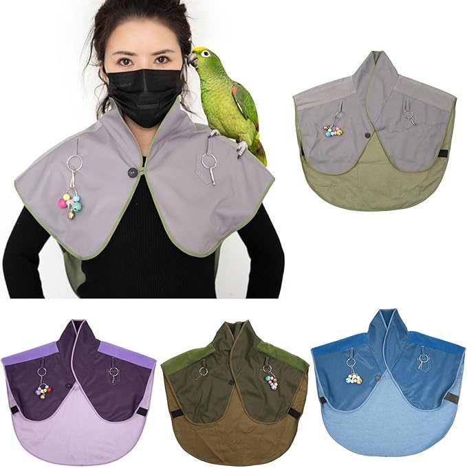 Interactively Play Parrot Shoulder Protector Neck Guard Pet Bird Parakeets Shawl Anti-Scratch Multifunctional Shawl - 1Pcs (Purple-Regular)