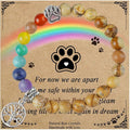 Pet Memorial Gifts, Sympathy Gift for Loss of Dogs and Cats, Chakra Rainbow Bridge Bracelet for Women Men Who Lost Pets